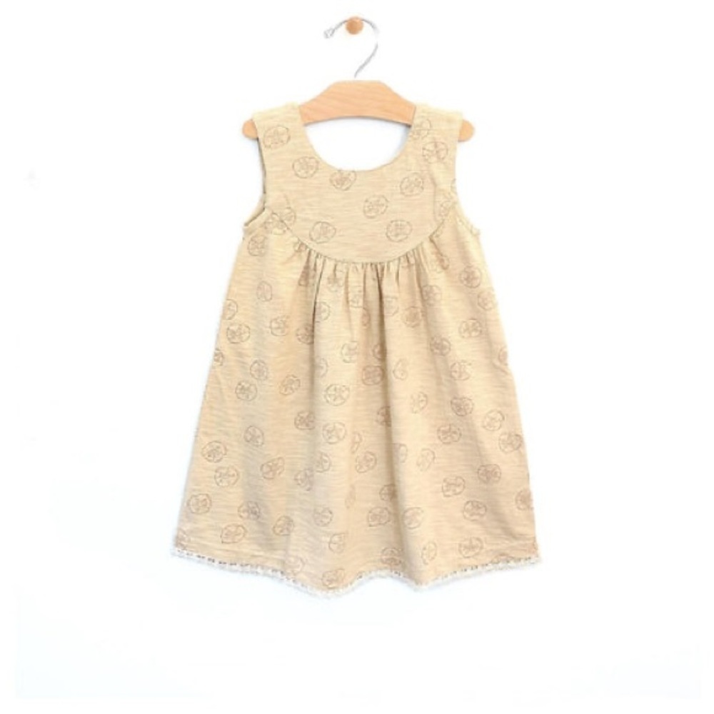 City Mouse Sand Dollar Slub Tank Lace Trim Dress 5Y